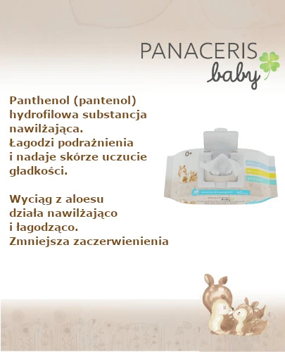 Panaceris Baby chusteczki nawilżane 99% wody dla niemowląt i dzieci 60 sztuk