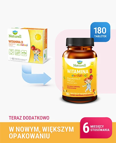 Naturell Witamina D dla dzieci 180 tabletek