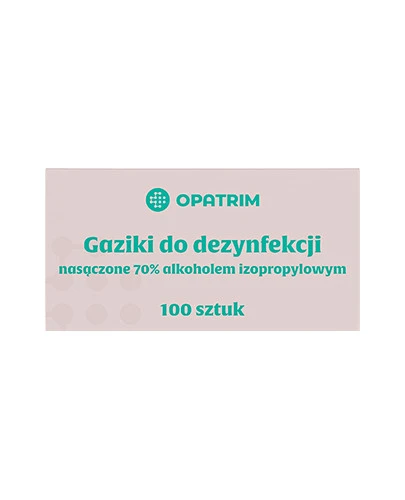 Opatrim gaziki do dezynfekcji nasączone 70% alkoholem izopropylowym 100 sztuk