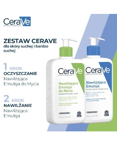 Cerave nawilżająca emulsja do mycia 473 ml + nawilżająca emulsja 473 ml [ZESTAW]