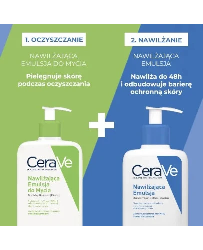 Cerave nawilżająca emulsja do mycia 473 ml + nawilżająca emulsja 473 ml [ZESTAW]