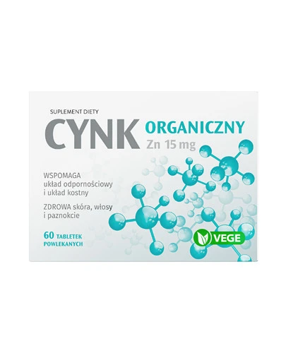 Cynk Organiczny Zn 15 mg 60 tabletek