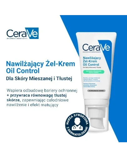 CeraVe Oil Control żel-krem nawilżający dla skóry mieszanej i tłustej 52 ml