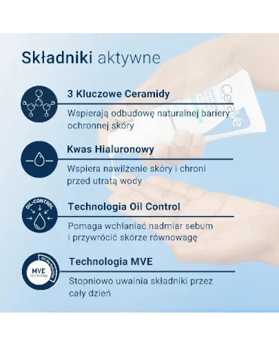 CeraVe Oil Control żel-krem nawilżający dla skóry mieszanej i tłustej 52 ml