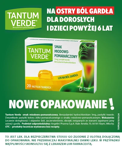 Tantum Verde smak miodowo-pomarańczowy 20 pastylek twardych       