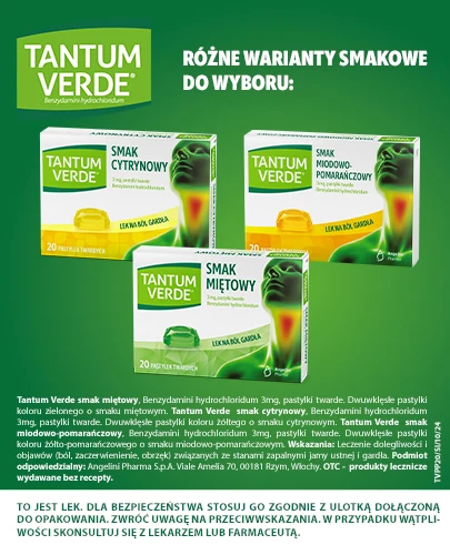 Tantum Verde smak miodowo-pomarańczowy 20 pastylek twardych       