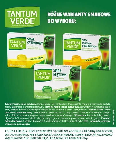 Tantum Verde, smak miodowo-pomarańczowy 3 mg, 30 pastylek twardych