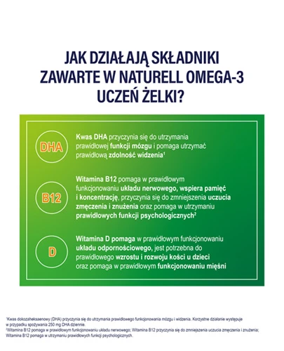 Naturell, Omega 3 Uczeń żelki, 27 sztuk