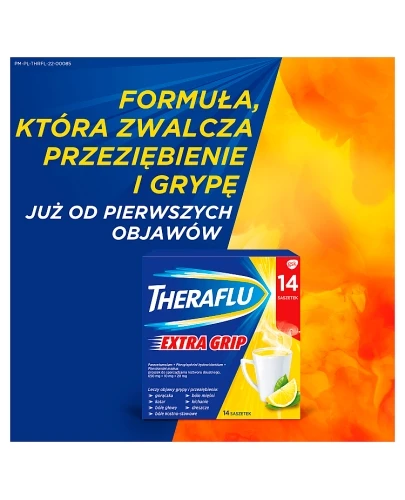 Theraflu Extra Grip saszetki na objawy grypy i przeziębienia 14 saszetek